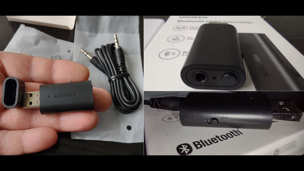 IntCo Receptor y transmisor Bluetooth a USB 5.0 Adaptador dual W