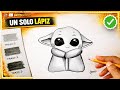 Cómo Dibujar a BABY YODA KAWAII ???? solo con 1 Lápiz - Dibujo Tutorial - Paso a Paso