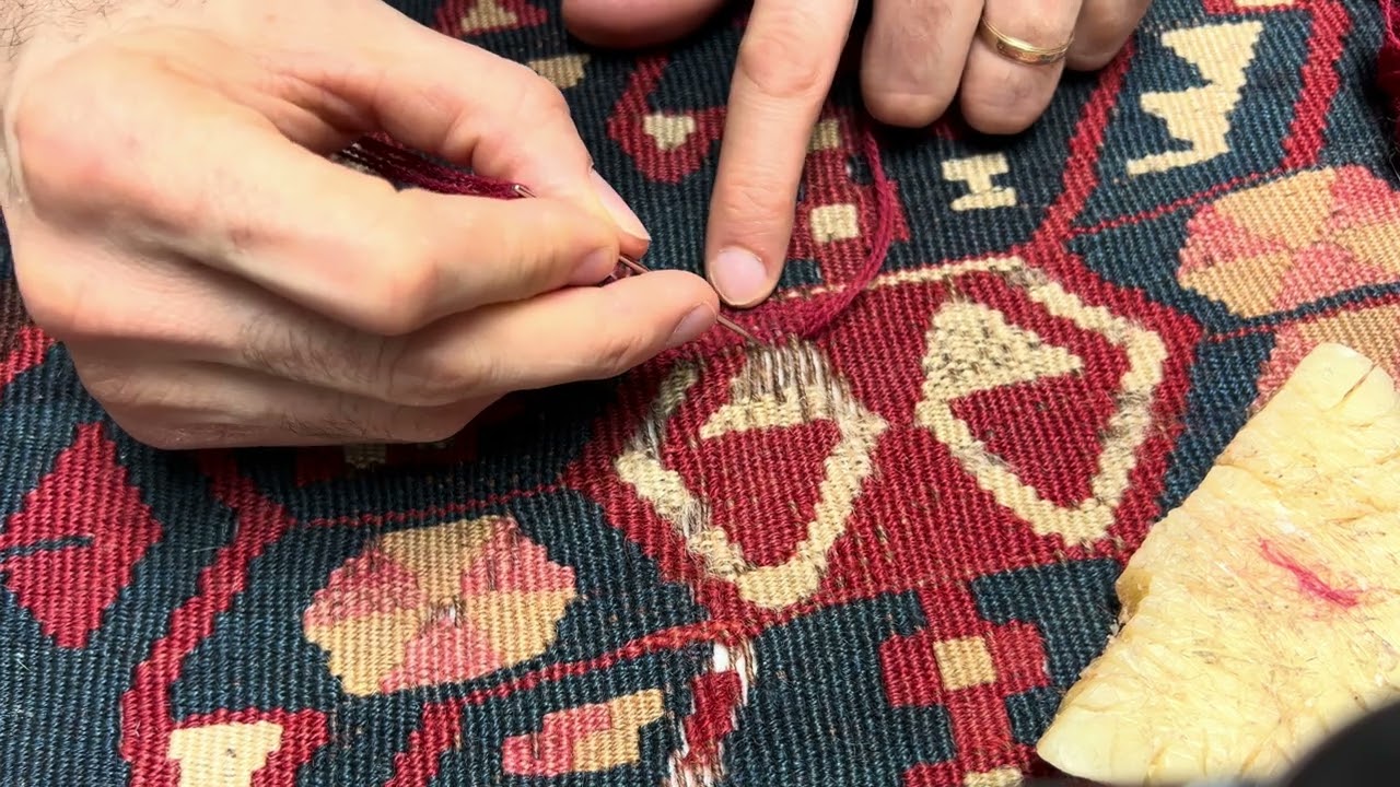 How to repair holes in  Kilim rugs?