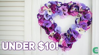 Dollar Store Floral Wreath for Valentine's Day