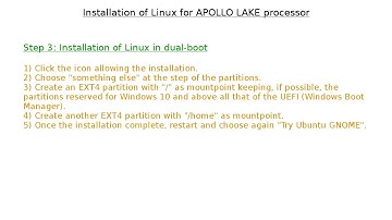 Installation of Linux for APOLLO LAKE processor