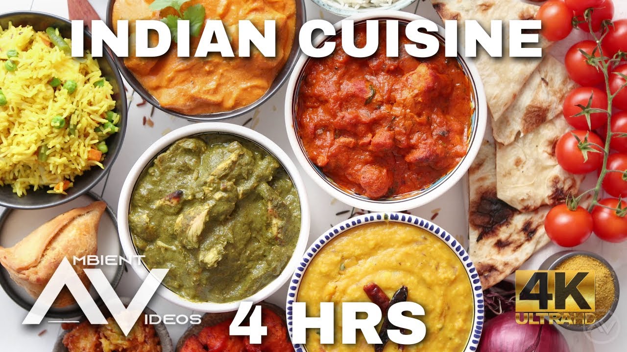 INDIAN FOOD 🍜4 Hours footage of Indian Food and its preparation background Ambient Video