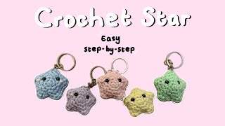 How to Crochet a Mini Amigurumi Star Tutorial - BEGINNER FRIENDLY