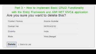 Part 3 - How to implement Basic CRUD Functionality with the EF and ASP.NET MVC4 application