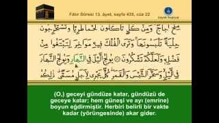 YİRMİİKİNCİ CÜZ KURANI KERİM SAYFA 435 - FATIR SURESİ