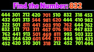How Fast Can You Find the Number "832". Test your eyes. Focus your mind. Number Challenge screenshot 2