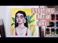 Studying Art at Uni Abroad — Experience & Advice // watercolour speed painting