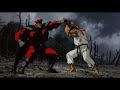 Ryu and ken vs bison  full fight english dub 1080p