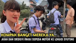 KOMPAK BANGET‼️ SRIDEVI DAN AFAN KE LOKASI SYUTING PAKAI SEPEDA MOTOR