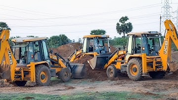 Three JCB 3DX Making New Pond dig and Mud Shifting together and Drivers Funny Moments | Jcb video