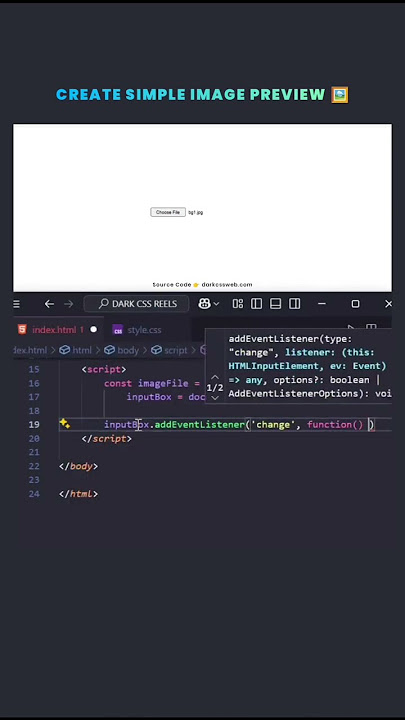 Create simple image preview #css #html