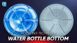 How to model Water Bottle Bottom details in 3dsmax