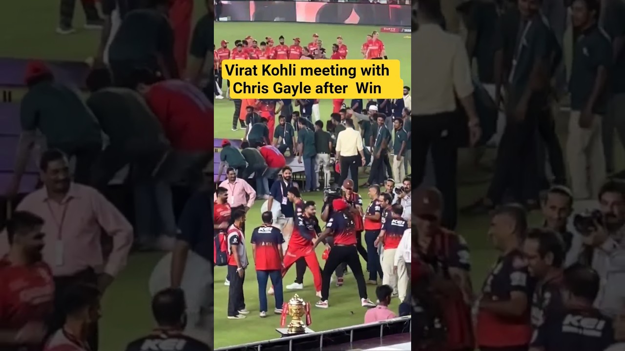 Virat Kohli with Chris Gayle after win 