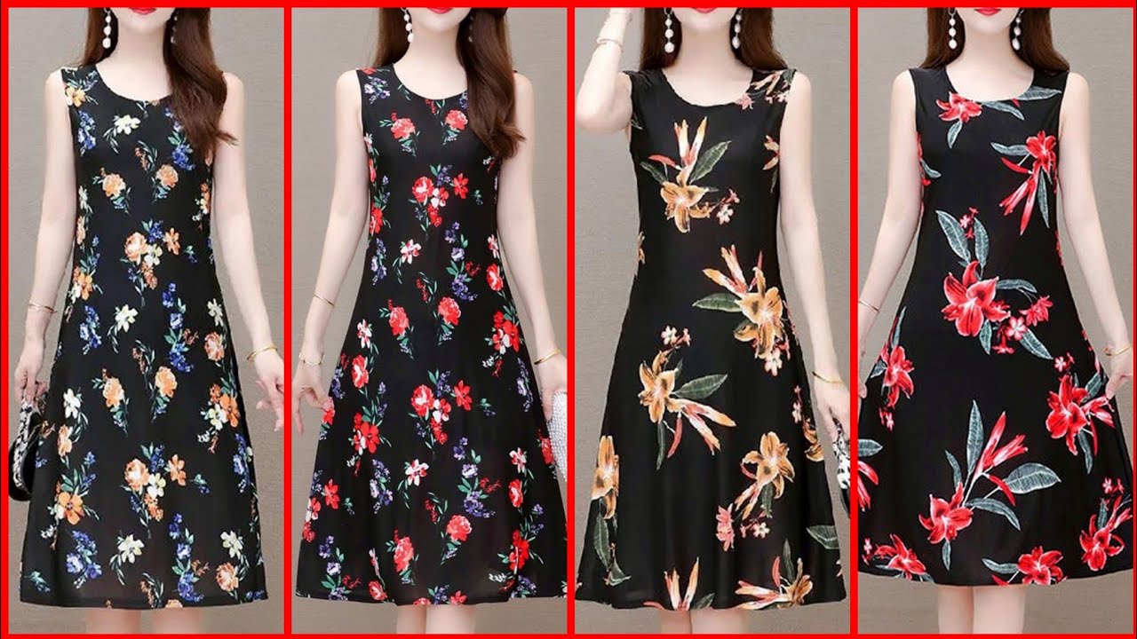 Super Gorgeous And Fabulous Stylish Floral Print Midi Aline /Skater Dresses For Girls