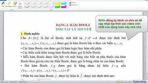 Hàm Boole | Lý thuyết và bài tập