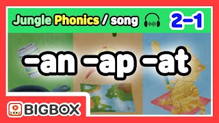 Phonics Song with Words | Alphabet Song for Kids | Single-Letter Sounds [Jungle Phonics #2-1]★BIGBOX