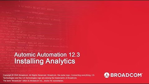 Automic Automation 12.3: Installing Analytics