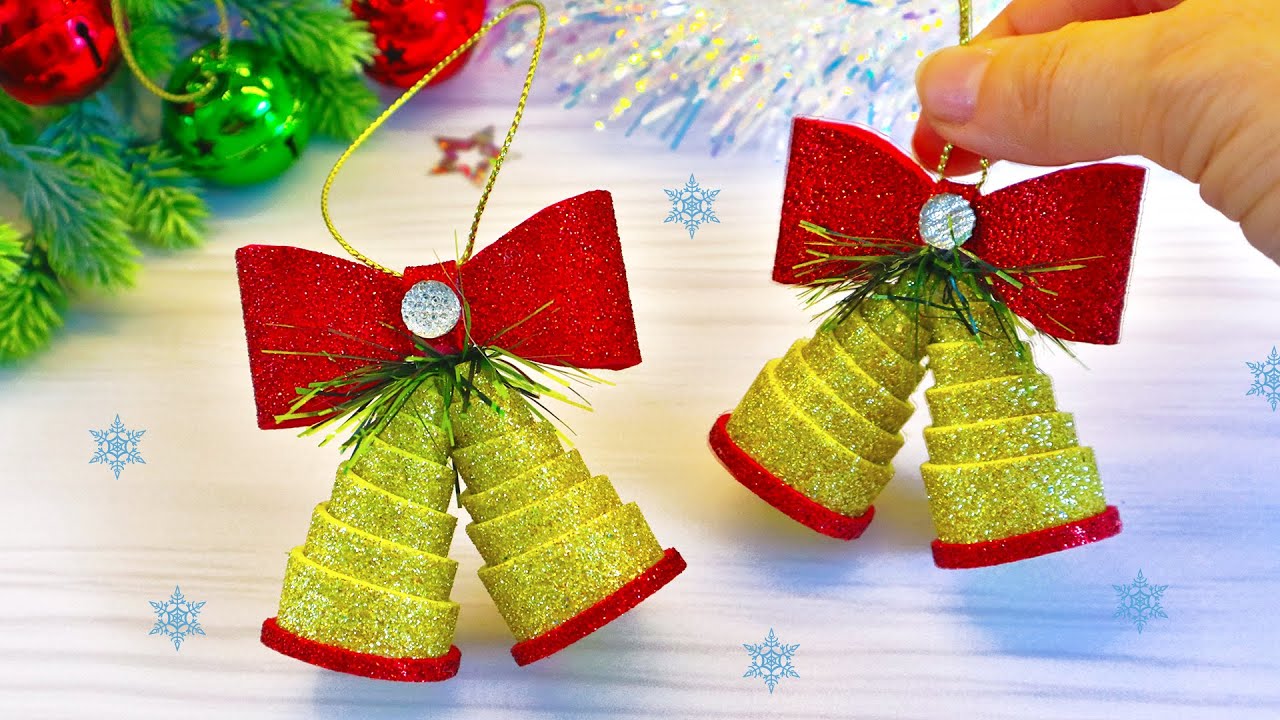 ✨Christmas Craft Ideas🔔Bell made of foamiran🔔Christmas Tree decorations