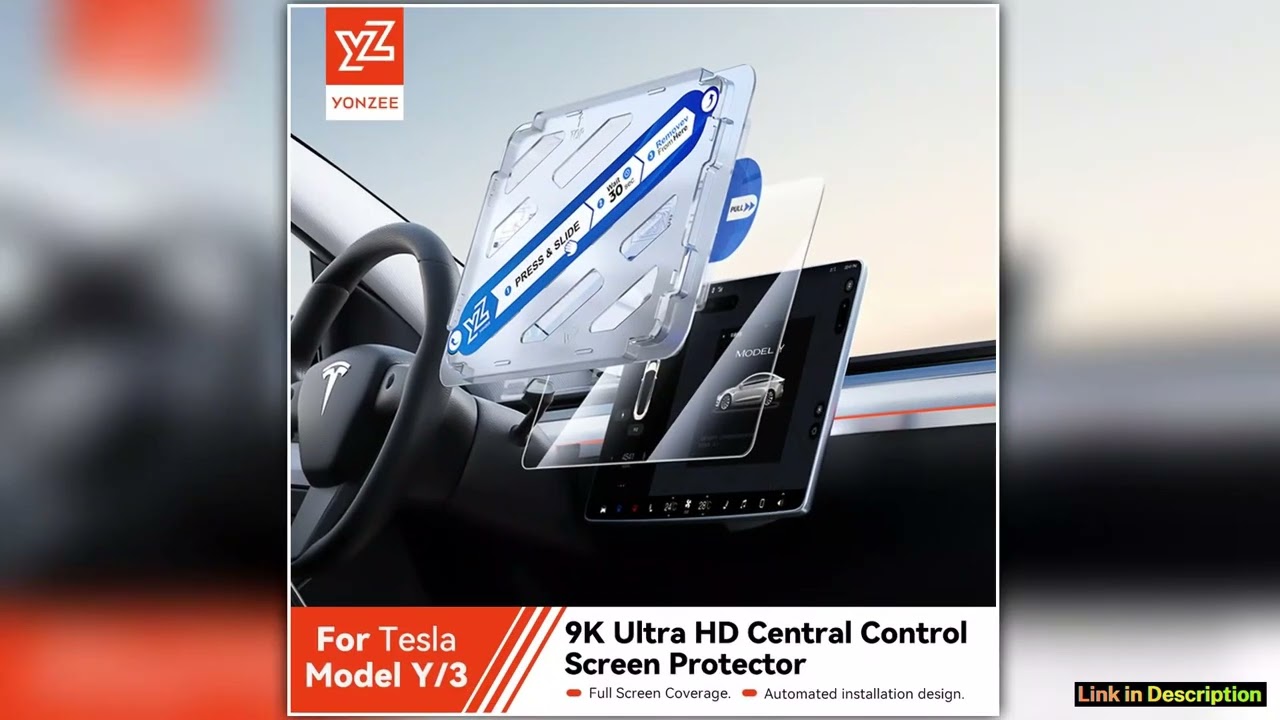 YZ Tempered Glass Screen Protector For Tesla Model 3 Y Center Console Anti Glare HD Film