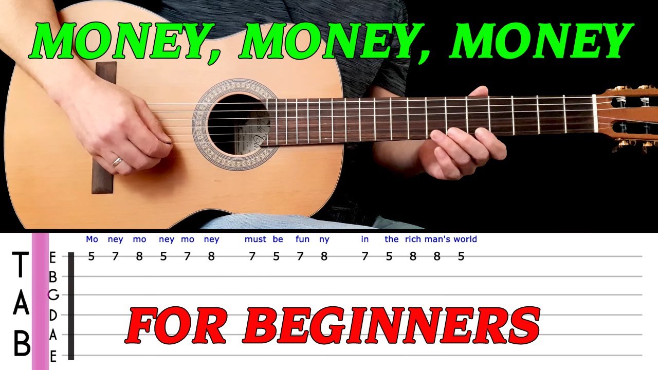 MONEY, MONEY, MONEY | Easy guitar melody lesson for BEGINNERS (with tabs) - ABBA