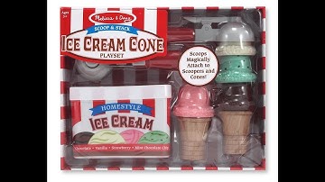 Melissa and Doug Scoop and Stack Ice Cream Cone Set Unboxing Rosy Toy Reviews