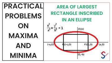 Find area of the largest rectangle inscribed in an ellipse | Practical Problems On Maxima and Minima