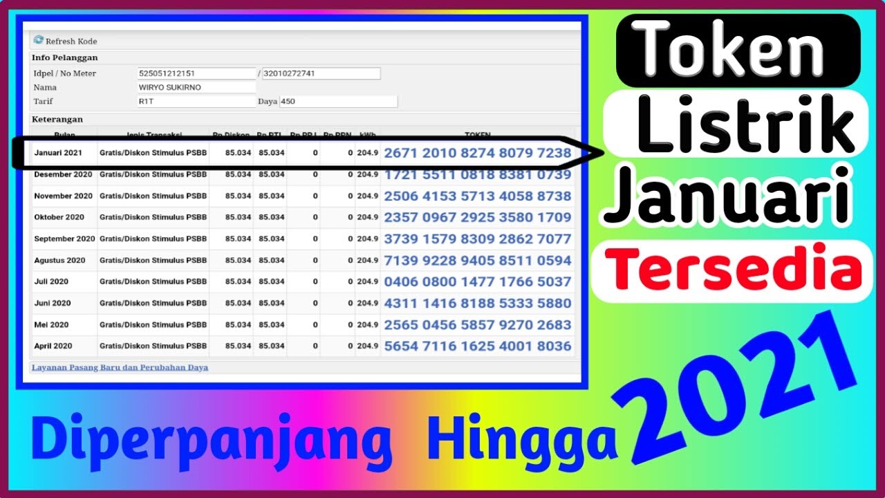 Cara daftar token listrik gratis 2021