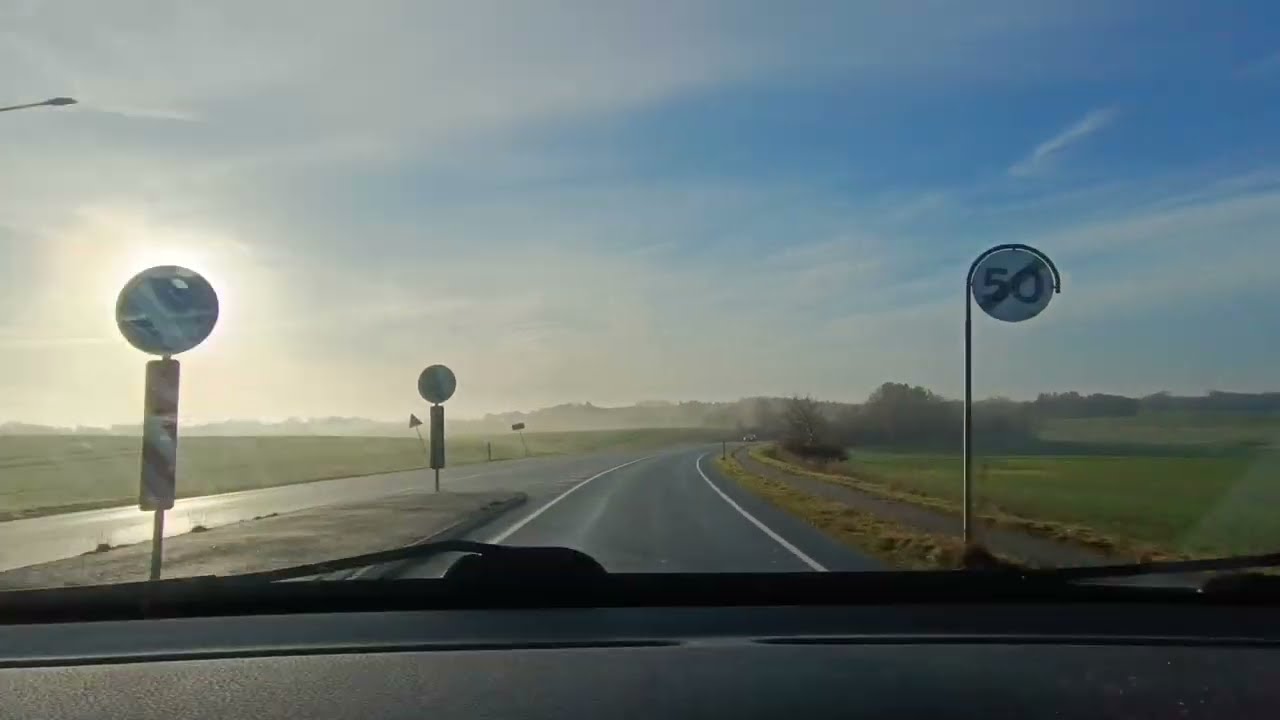 Sunny winter drive to Stenum and back to Jerslev