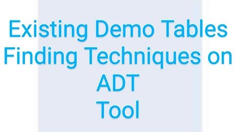 Demo Table finding for practice on ADT tool on BTP Trail Environment...