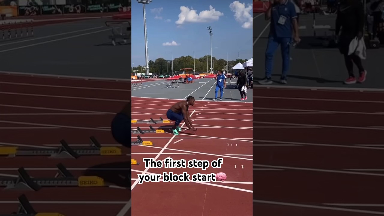 Quickening the initial step while maintaining form is key to sprinting faster! Power and speed🤝