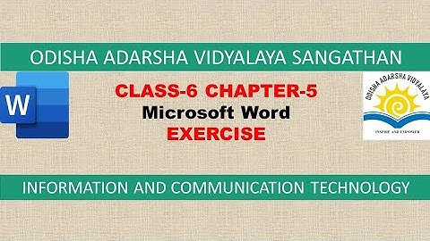 OAVS//Class-6//Computer(ICT)//Chapter-5(MS-Word)//Exercise//Fully Solved