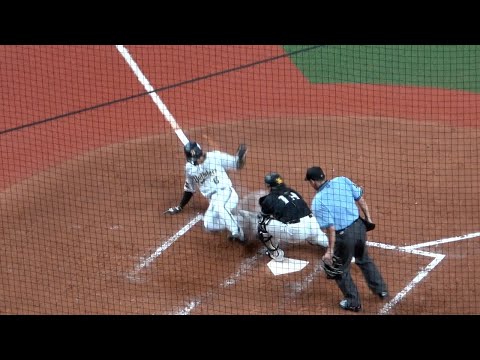 コリジョンルールの適用でオリックスに5点目が入った瞬間