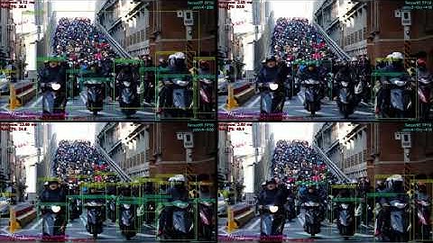 YOLOv4 vs YOLOv3 -spp/tiny 288/416/608 Waterfall of the motorcycles of Taipei Taiwan & RealTime Demo