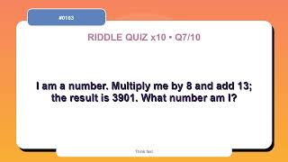 Riddle Challenge #0103 | 10 Riddles & Brain Teasers