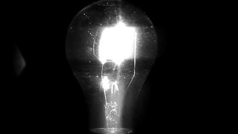 Super slow motion: light bulb turning on