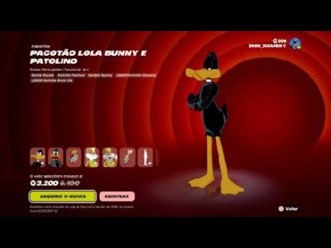 PACOTÃO LOLA BUNNY E PATOLINO #brunozynnn #dark_jcgameroficial#lojadodiafortnite #dark_jcgamer #for