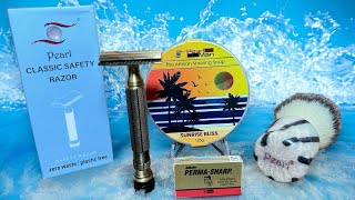 Pearl Shaving Antique Brass, Classic Safety Razor ￼L 55 Full Review ~ Sunrise Bliss Shave Soap