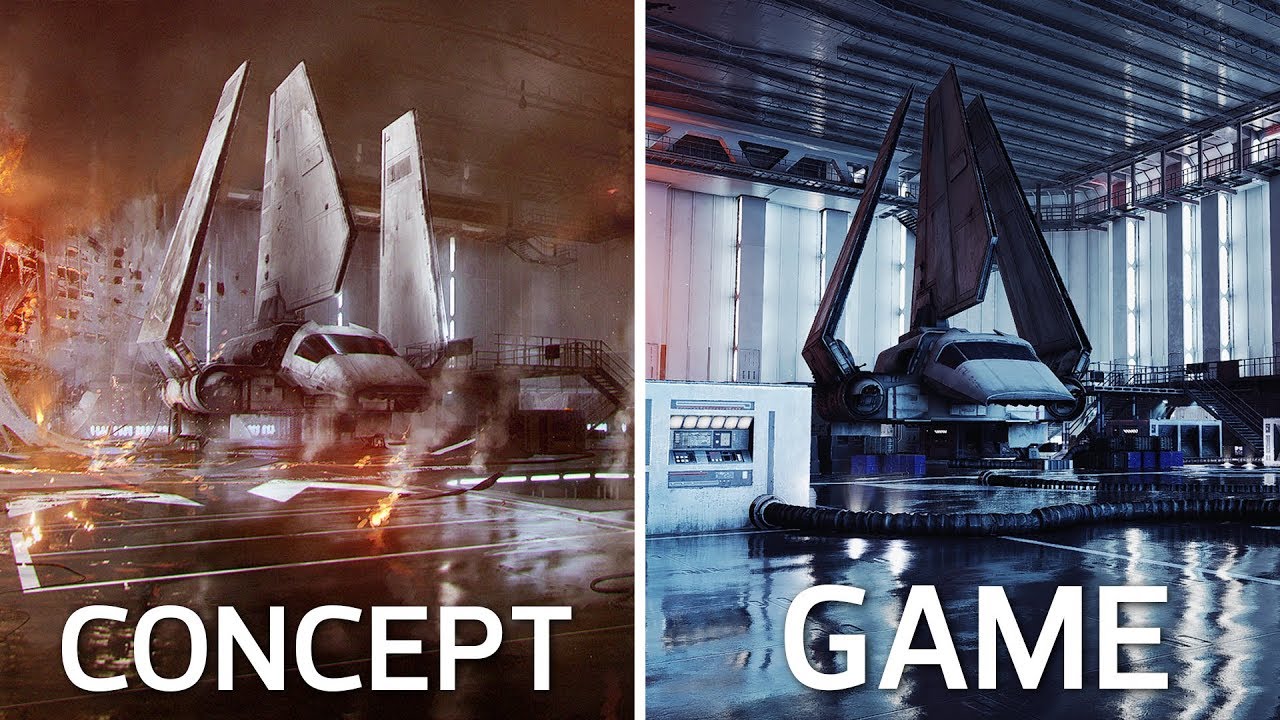 Concept Art vs Final In-Game Images | Battlefront II Comparison