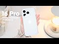 🌟 iPhone 16 Pro 🤍 White Titanium 1TB aesthetic unboxing | AirPods4 | accessories 💕📷