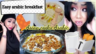 Easy Arabic breakfast Laham Fatteh طريقة تحضير فتة بالسمنة فتة لحمة فتة زيت فتة حمص فتة بالسمنة