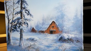 Snow on the Farm - Landscape Painting Demo screenshot 3