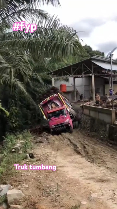Truk sawit tumbang habis-habisan gagal otw pabrik #fyp #fypシ゚ #shorts