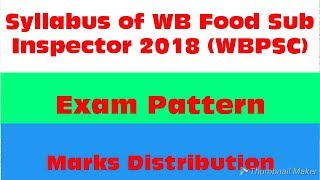 Food Sub Inspector Syllabus Wbpsc Recruitment 2018