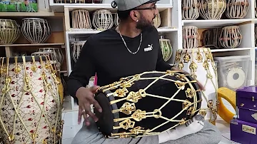 Very Rare Black & Gold Dholak