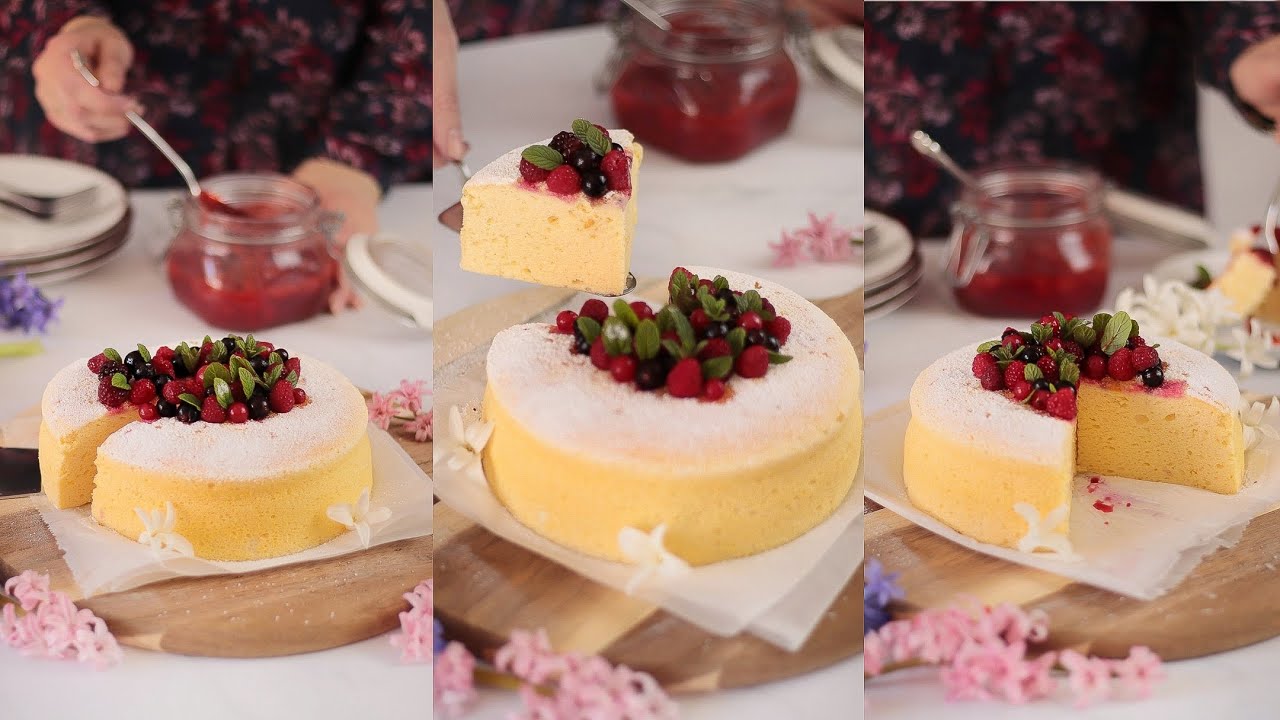 Fluffy Japanese Cotton Cheesecake - How To Make Soufflé Cheesecake