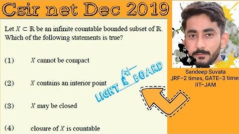 Csir net dec 2019| Real analysis | Compact set | Countable set | Closed set |Light board | Gate