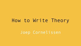 How to Write Theory