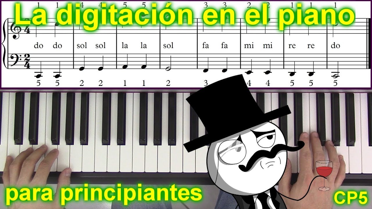 Digitación en el piano para principiantes. Clases de piano/teclado 5