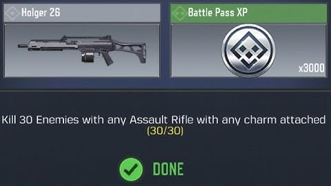 Call Of Duty Mobile Kill 30 Enemies with any Assault Rifle with charm attached  Task Complete