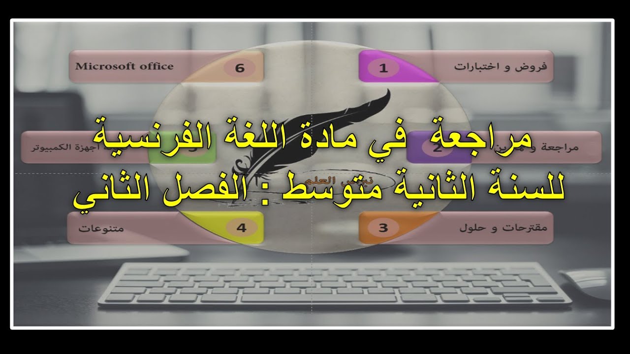 السنة الثانية متوسط : مراجعة في اللغة الفرنسية للفصل الثاني